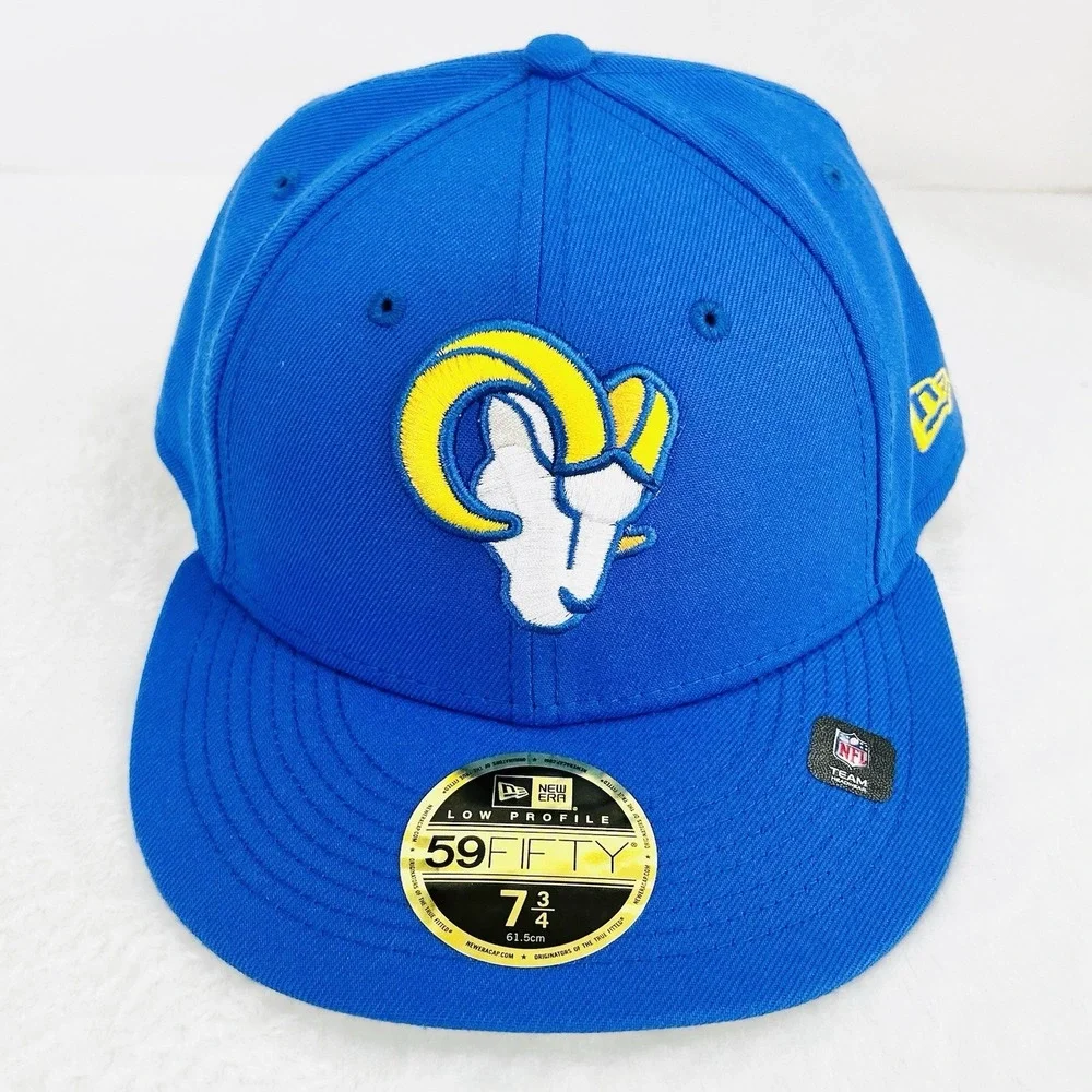 Los Angeles Rams New‎ Era Low Profile Blue 59FIFTY Fitted Hat Cap 7 3/4 NFL